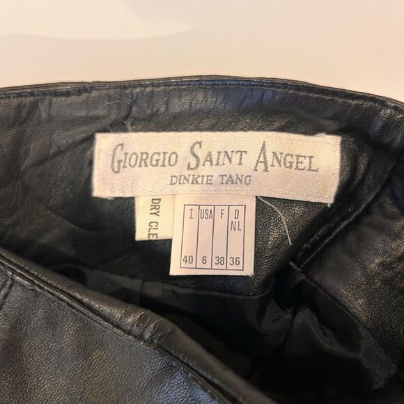 Vintage Giorgio Saint Angel Leather Pencil Skirt 6 Dinkie Tang‎ High Waisted 80s - Picture 7 of 13